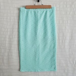 Better Be Womens Bandage Pencil Skirt Mint Green/Teal Pull On Elastic Waist Sz M